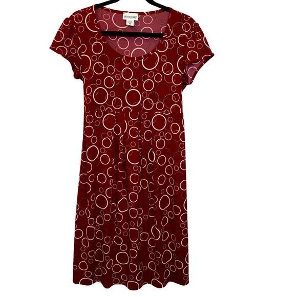 🚨FINAL OFFER Motherhood Maternity Red Short Sleeve Dress Size Medium - Picture 1 of 9